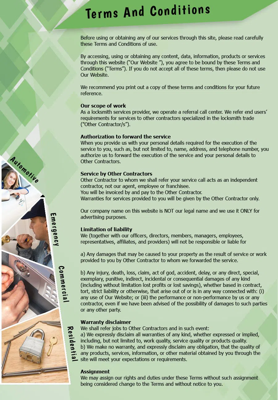Central Lock Key Store Ambler, PA 215-795-3884 - TermsAndConditions-2